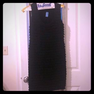 Black fringe cocktail dress